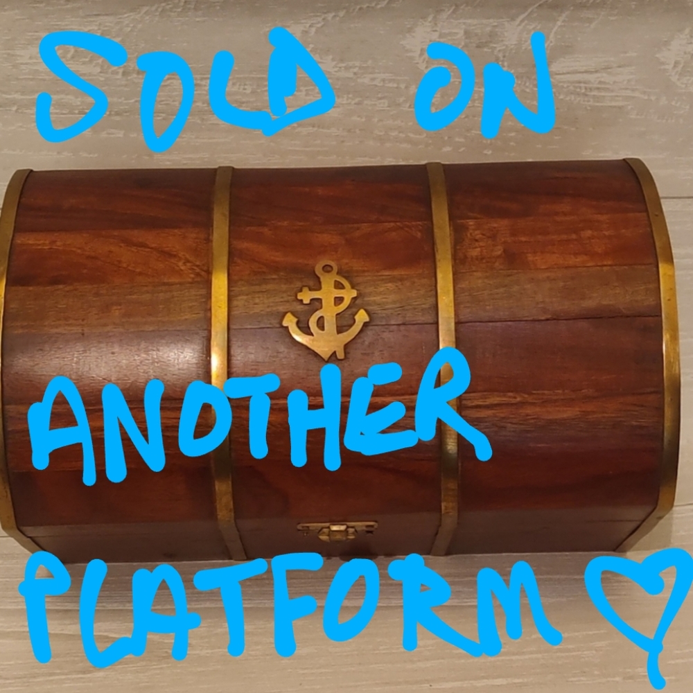 Nautical Anchor wood/brass Home decor Navy,Sailor, dresser storage 10x 5x 6